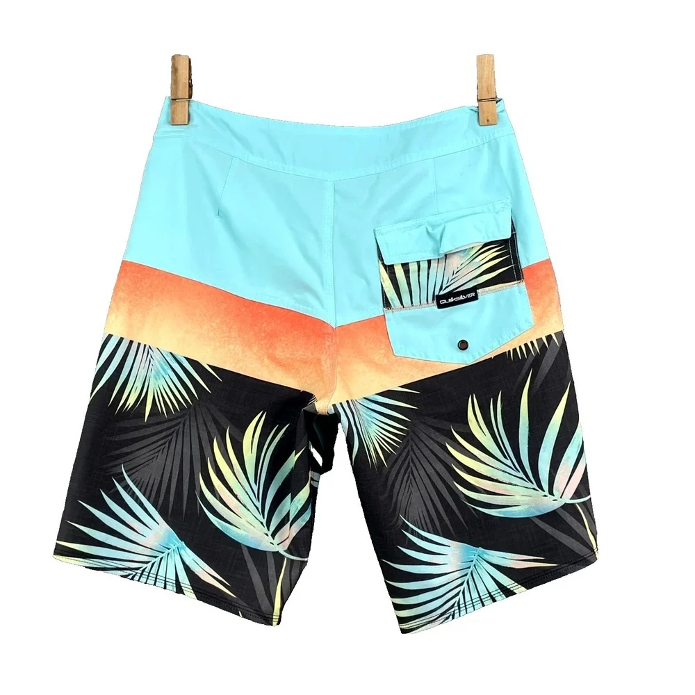 Quiksilver Surfsilk Panel 20 Board Shorts‎ Mens 29 Tropical Palm Leaf Beach Swim